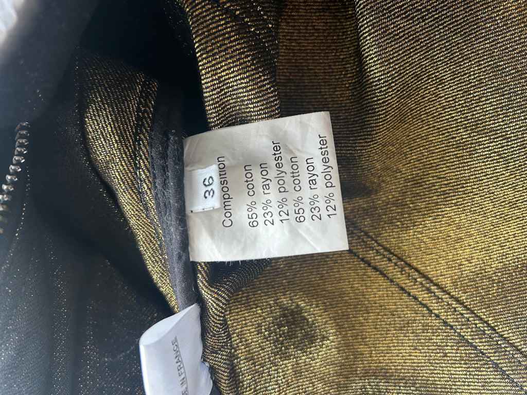 Balmain AW11 Gold Distressed Biker Jacket