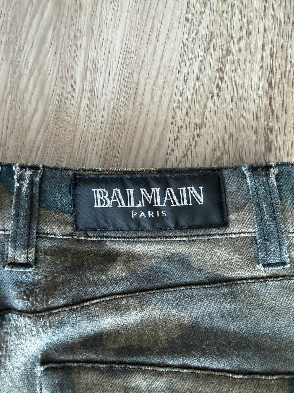 Balmain Homme SS10 Camo Biker Jeans