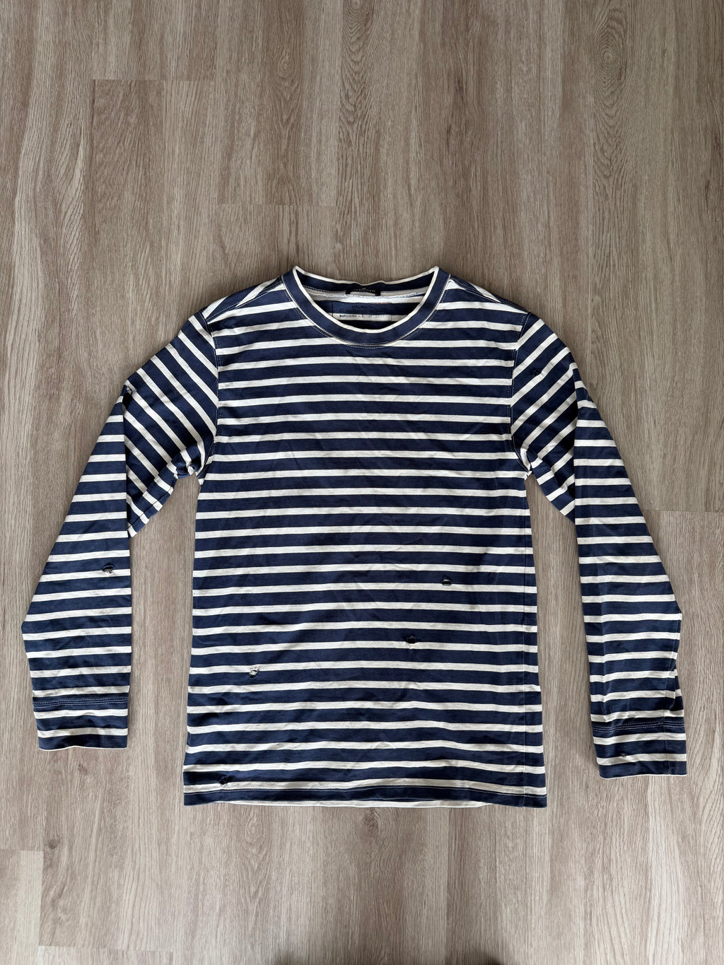 Balmain Homme AW11 Navy Striped Long Sleeve Shirt