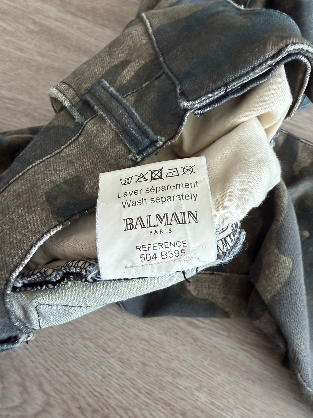 Balmain Homme SS10 Camo Biker Jeans