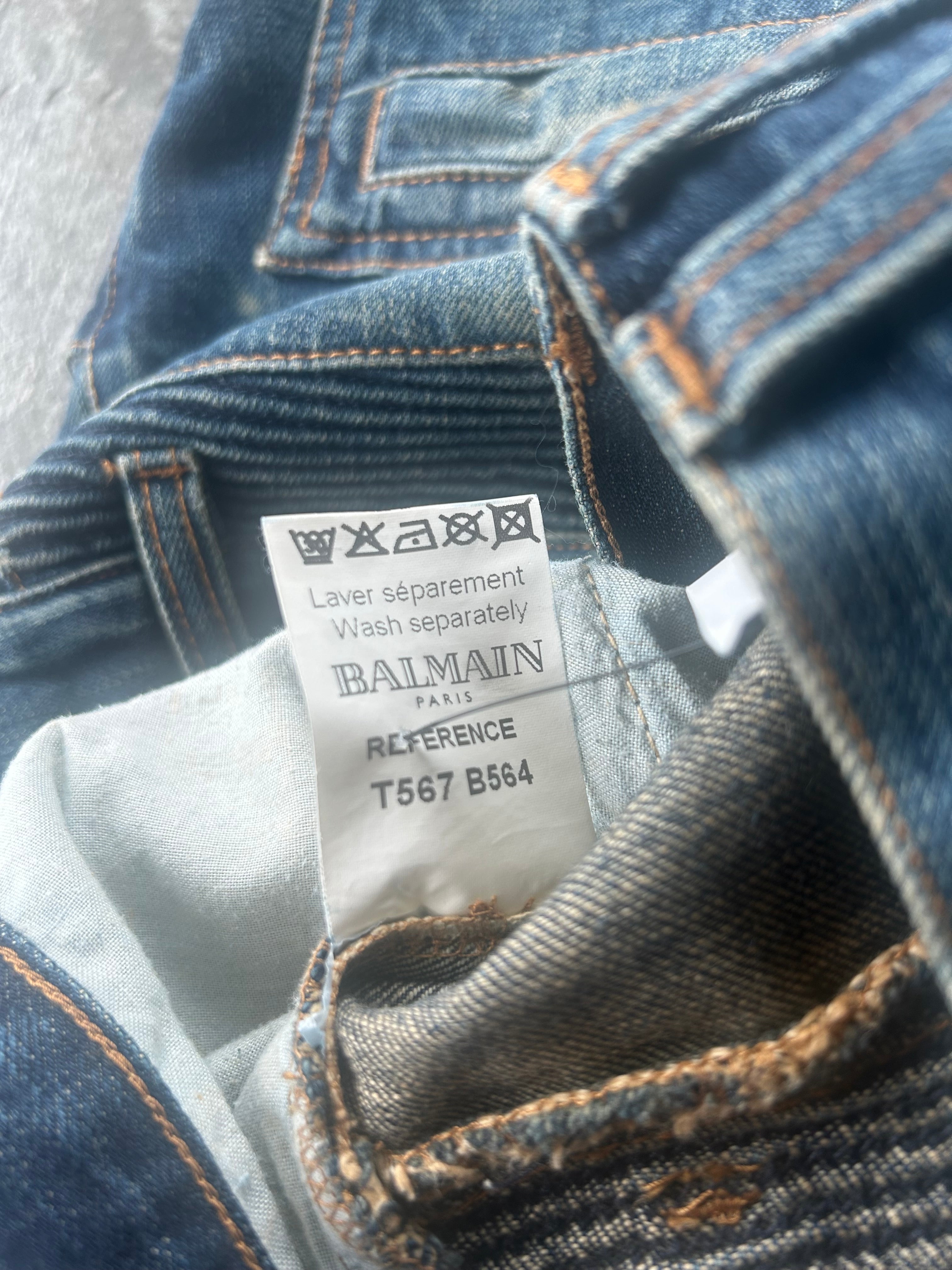 Balmain Homme AW11 Indigo Biker Jeans