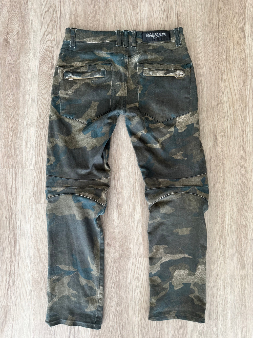 Balmain Homme SS10 Camo Biker Jeans