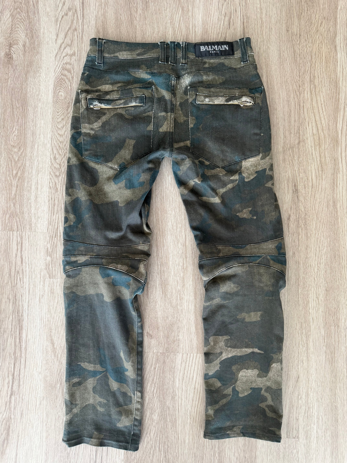 Balmain Homme SS10 Camo Biker Jeans