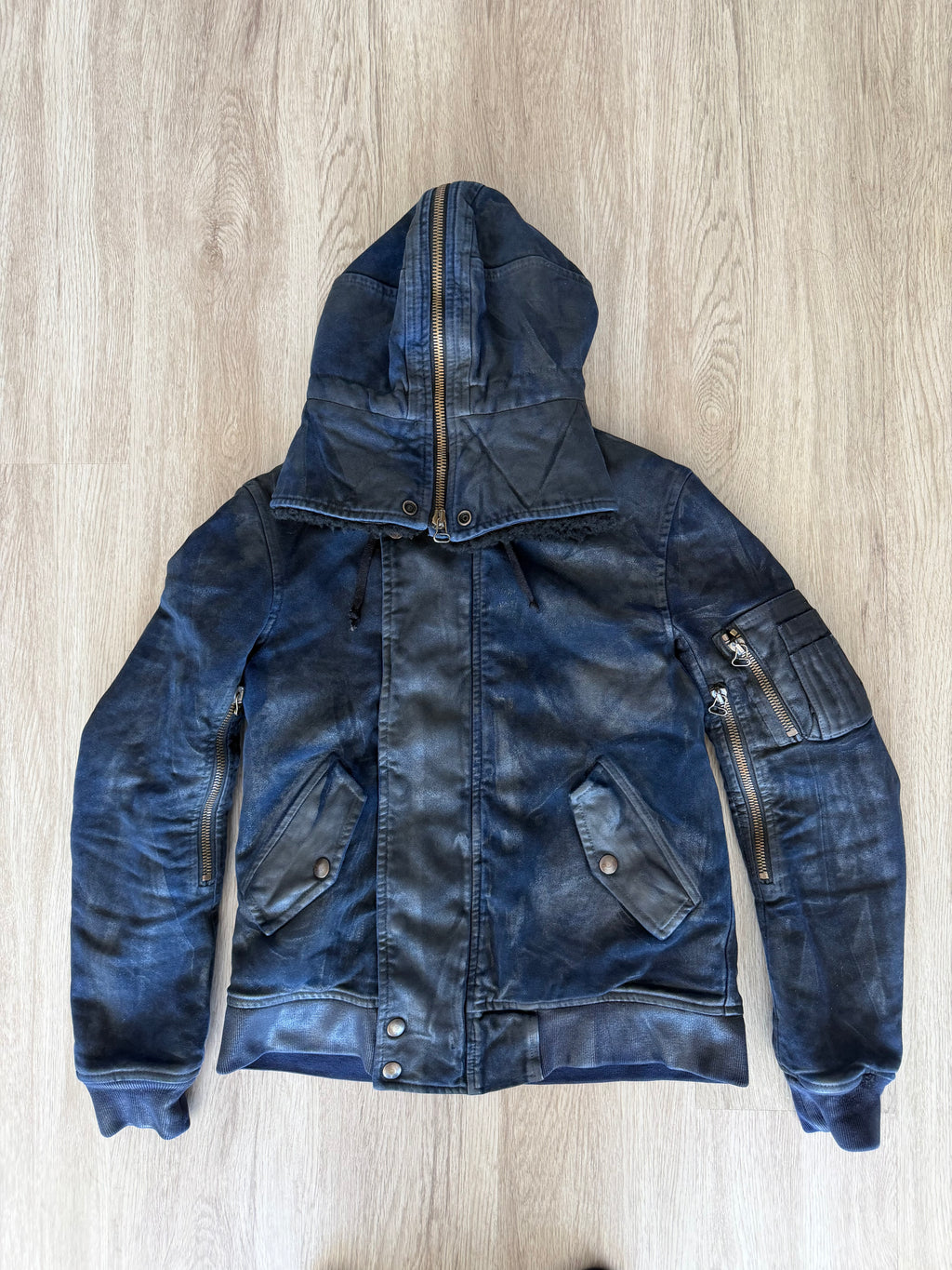 Balmain Homme AW10 Waxed Lambskin Shearling N2B Bomber Jacket