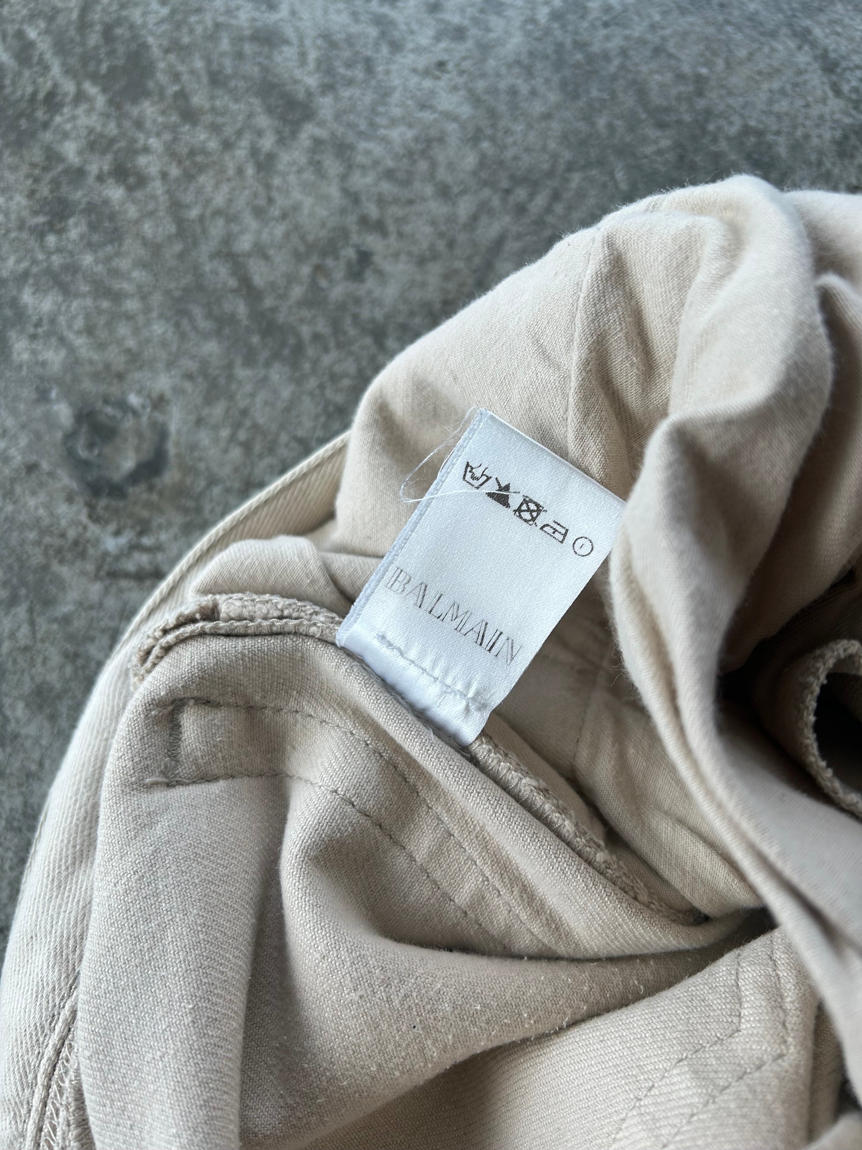 Balmain Homme AW12 Beige Biker Jeans