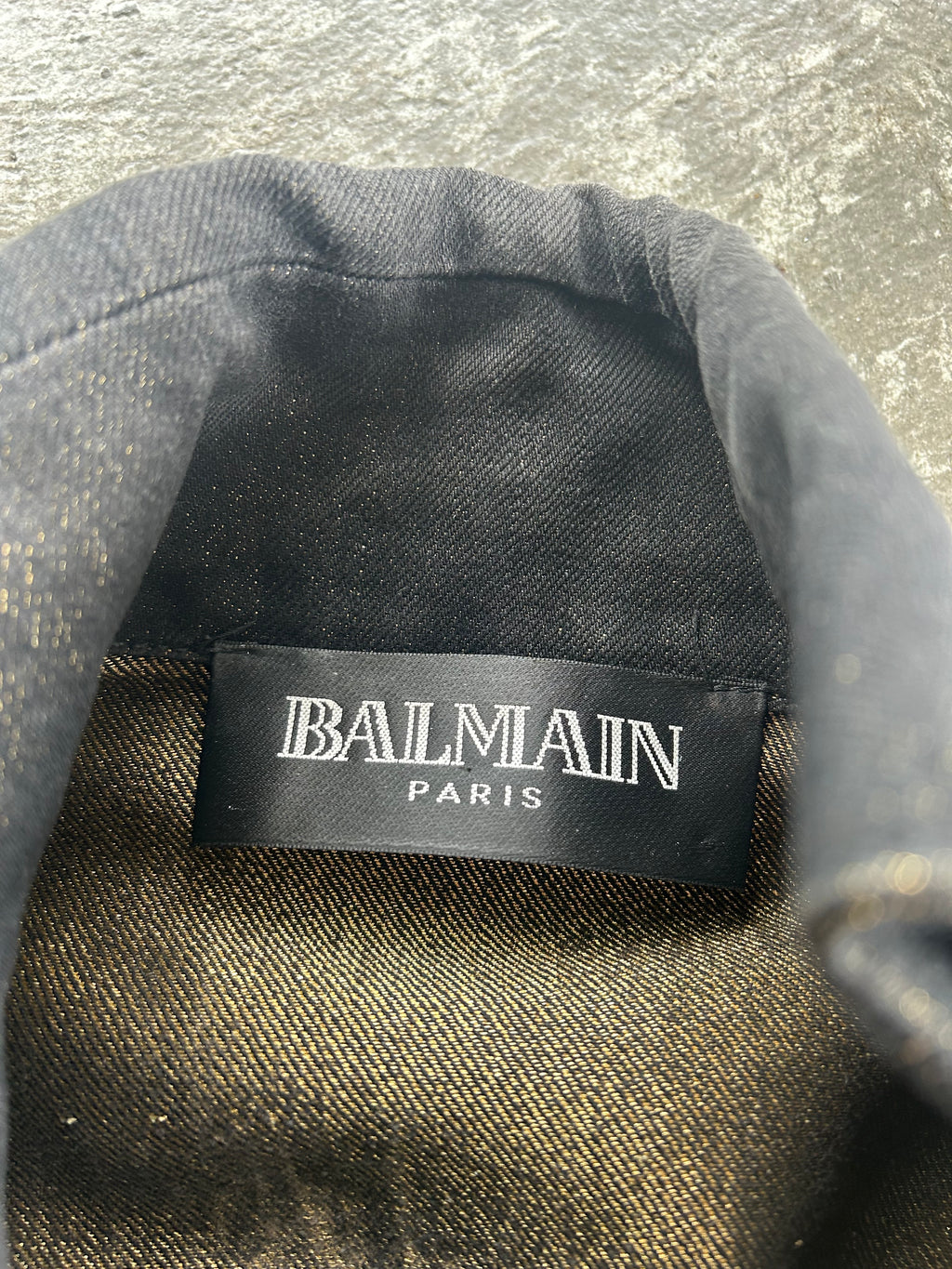 Balmain AW11 Gold Distressed Biker Jacket