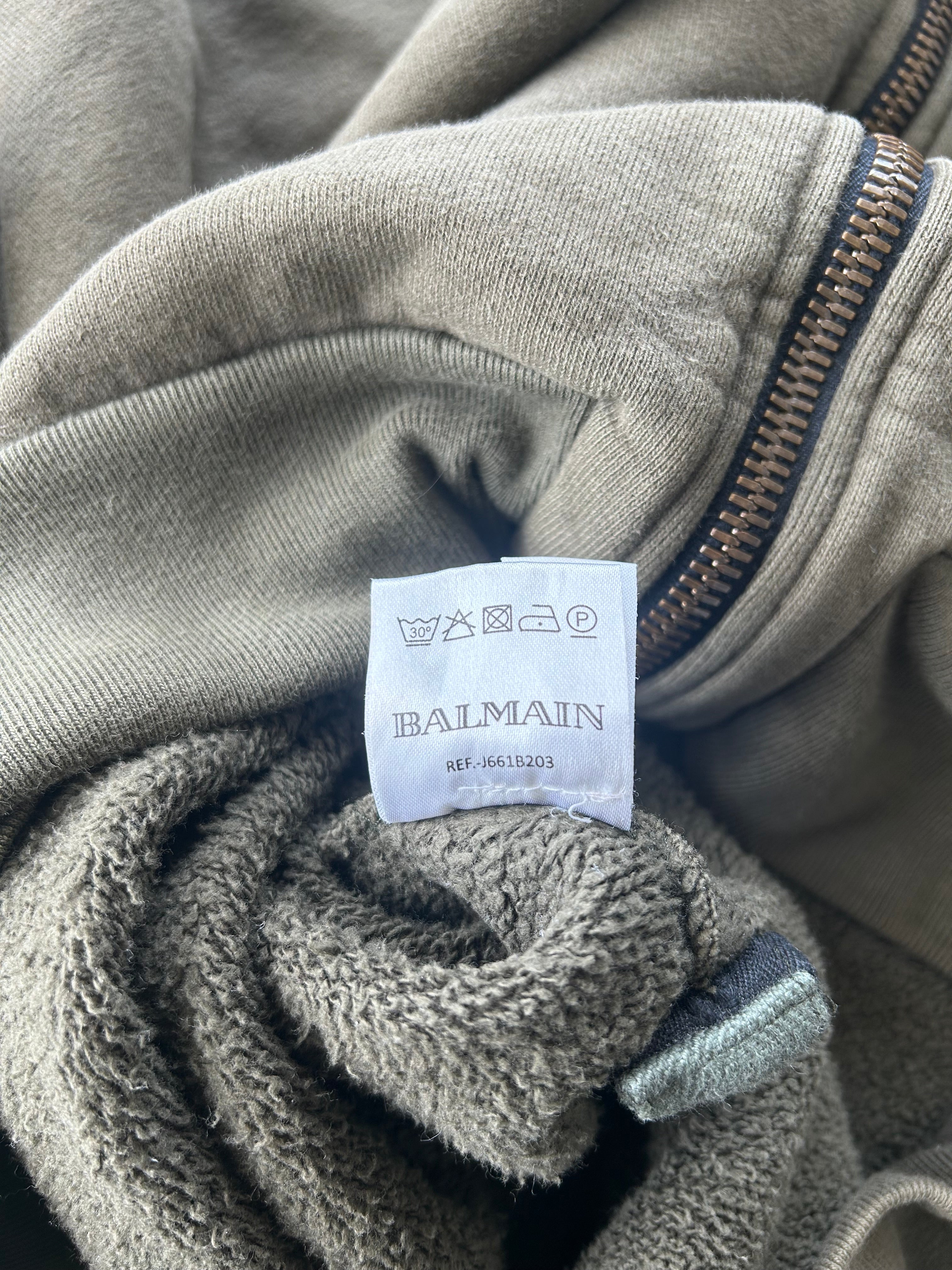Balmain Homme AW12 Army Green Zip Up Hoodie