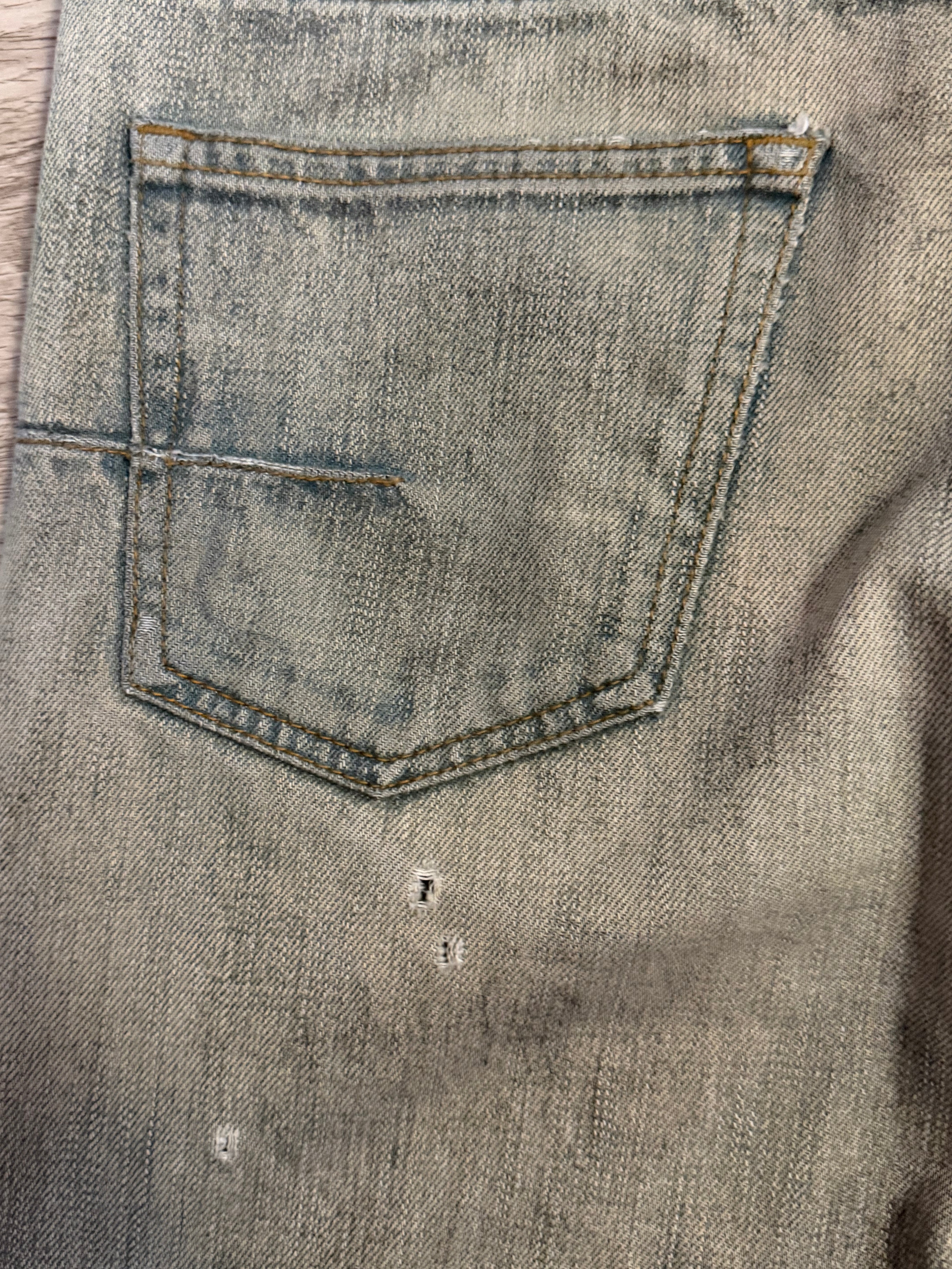 Dior Homme SS04 Dirty Bleu Clair Jeans
