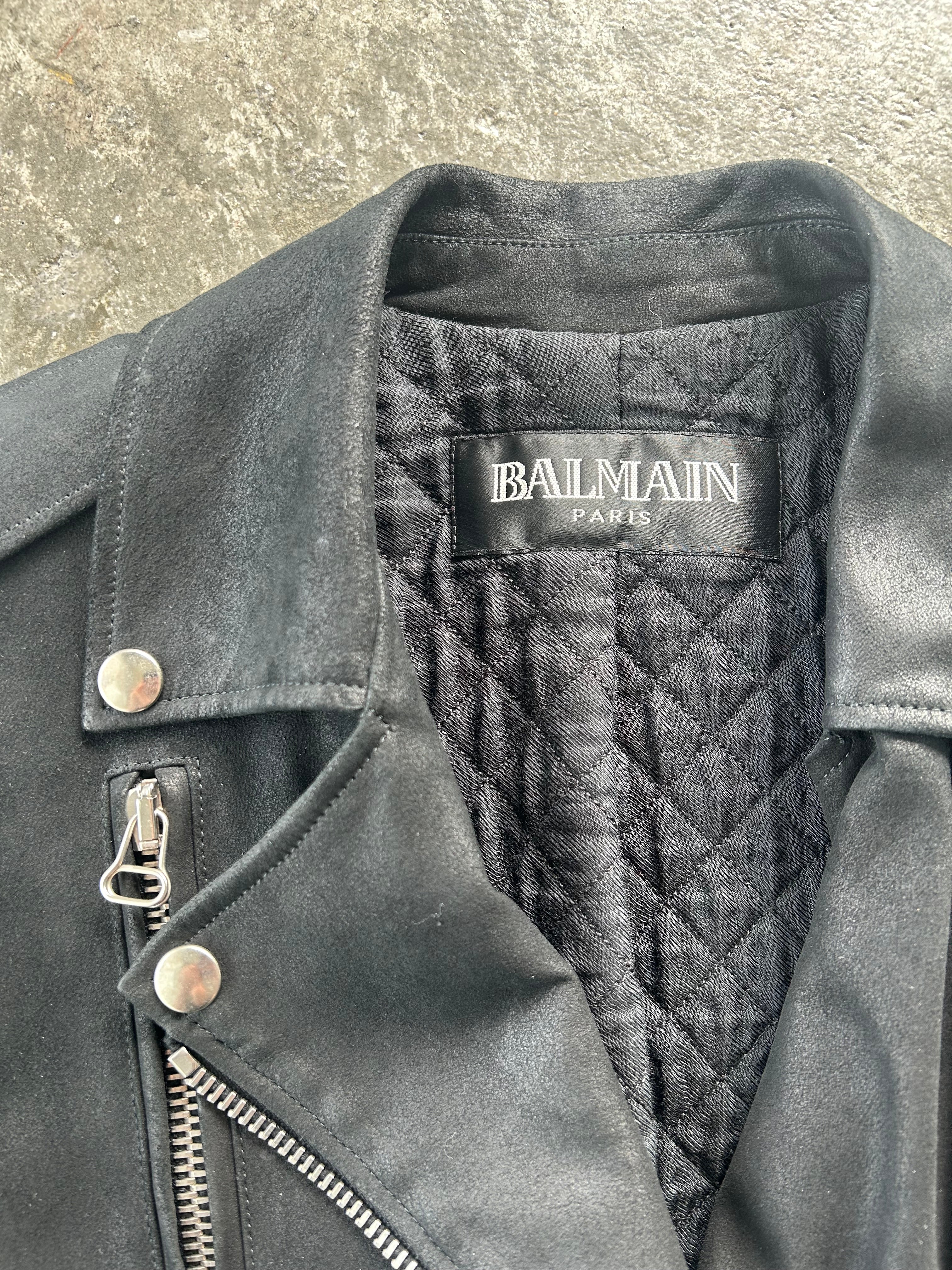Balmain AW09 Leather Double Belted 10 Zip Jacket