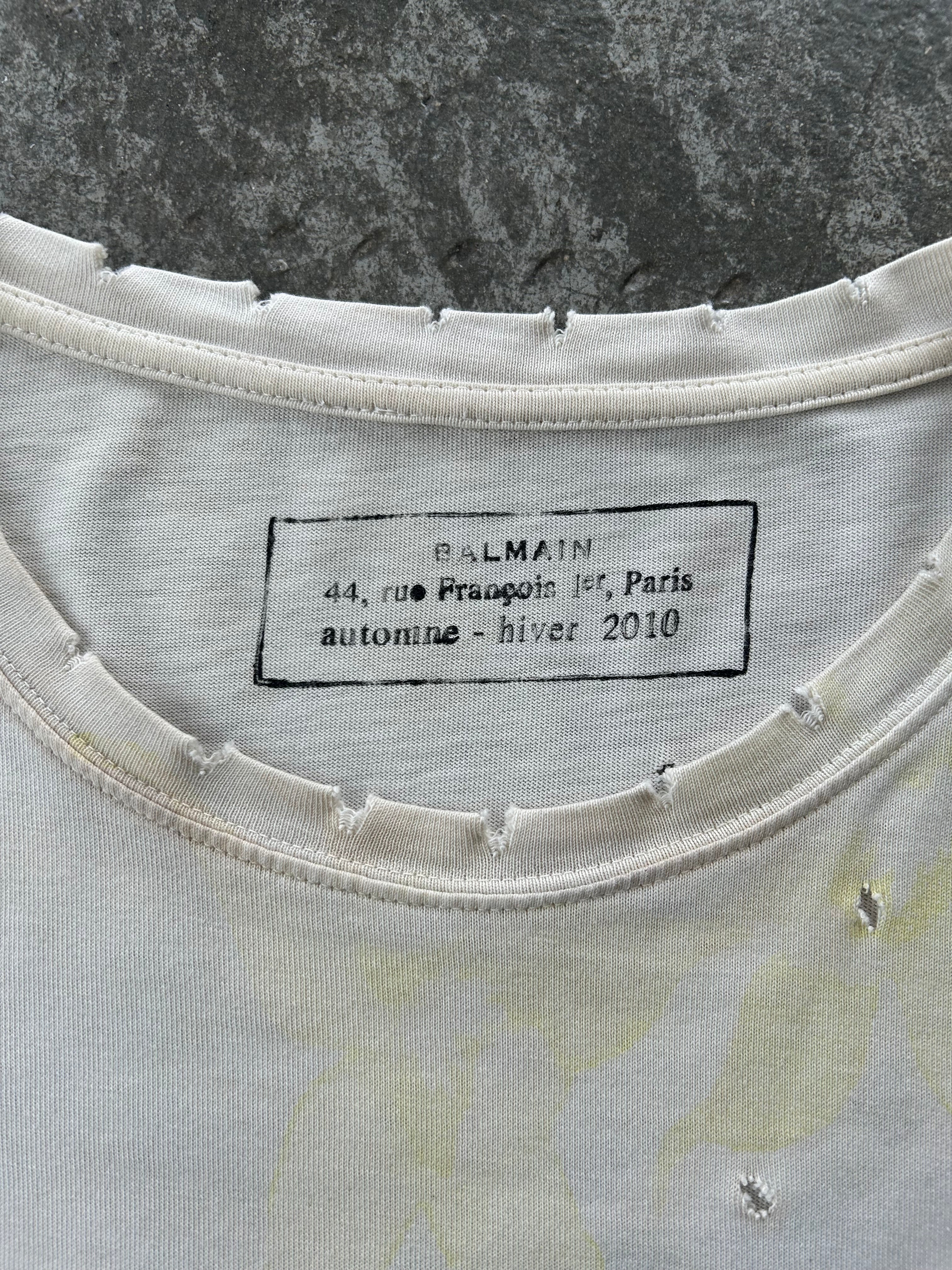 Balmain Homme AW10 Distressed Floral Shirt