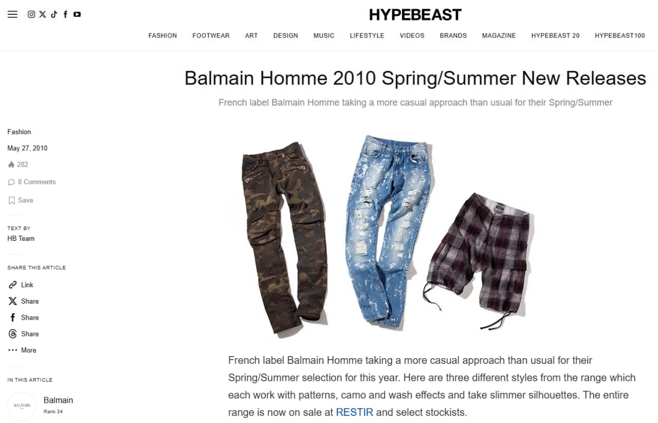 Balmain Homme SS10 Plaid Shorts