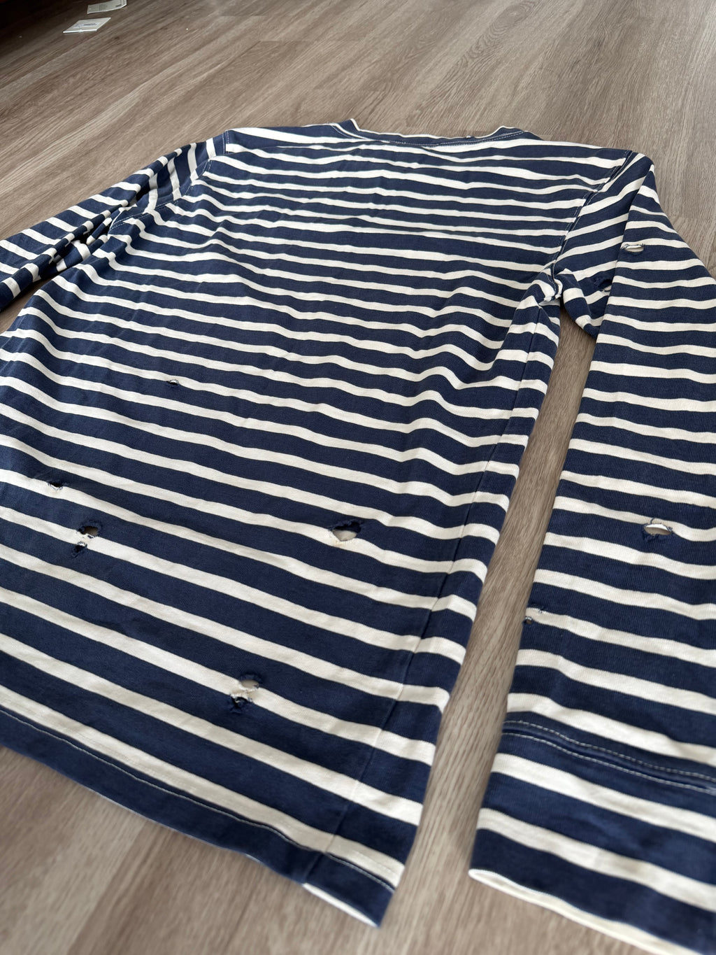 Balmain Homme AW11 Navy Striped Long Sleeve Shirt