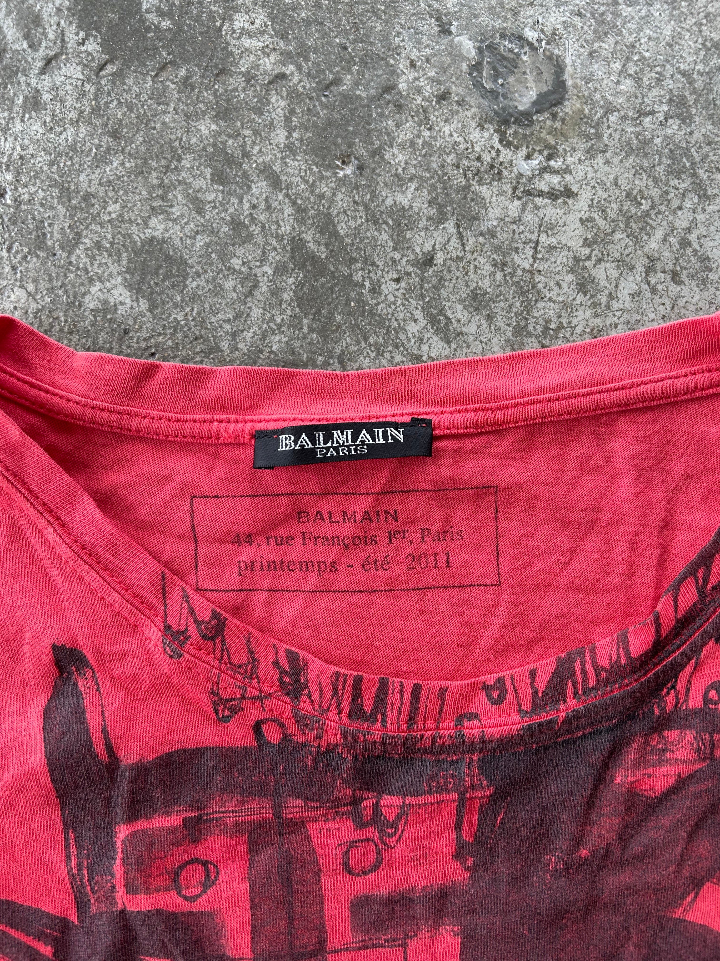 Balmain Homme Graffiti Tiger T Shirt