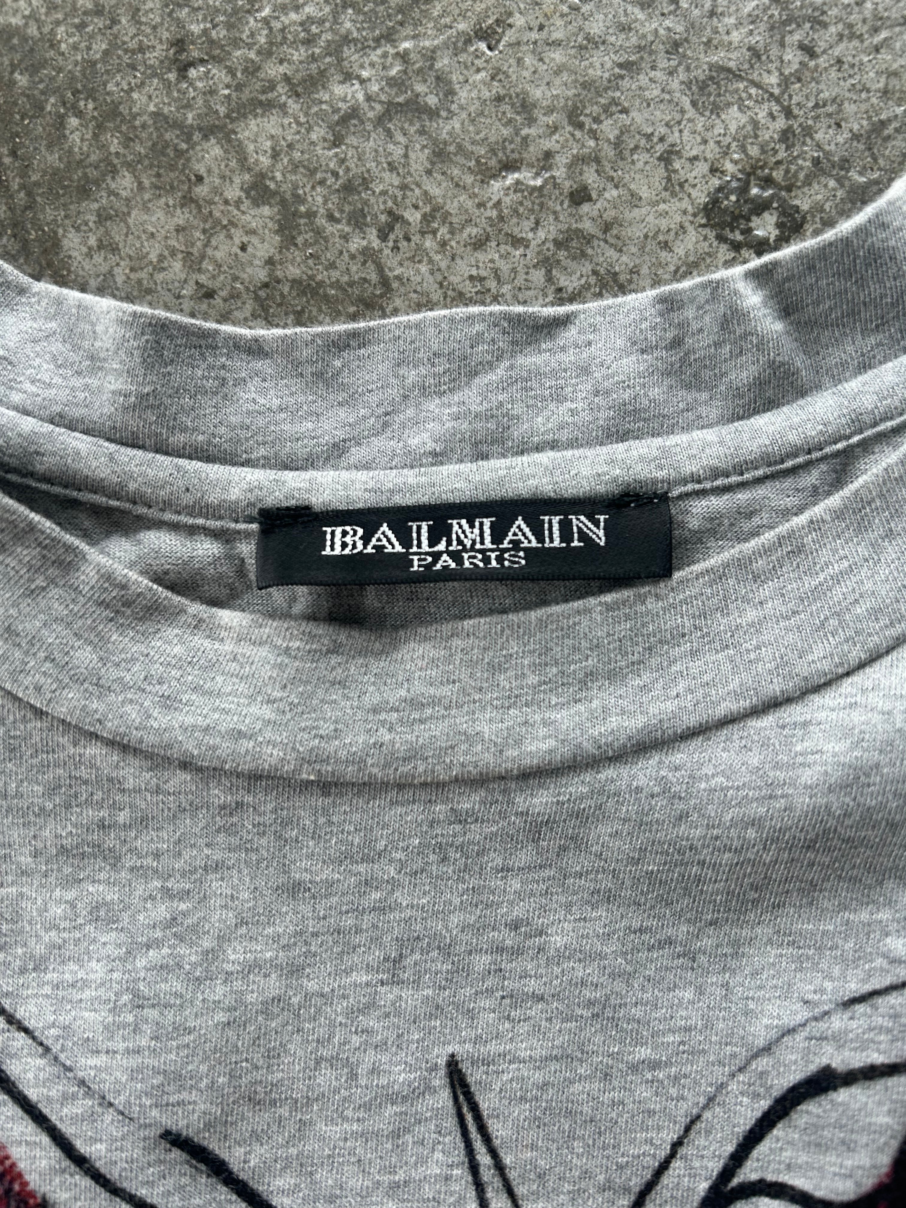 Balmain SS11 Graffiti Tiger Safety Pin Tank Top