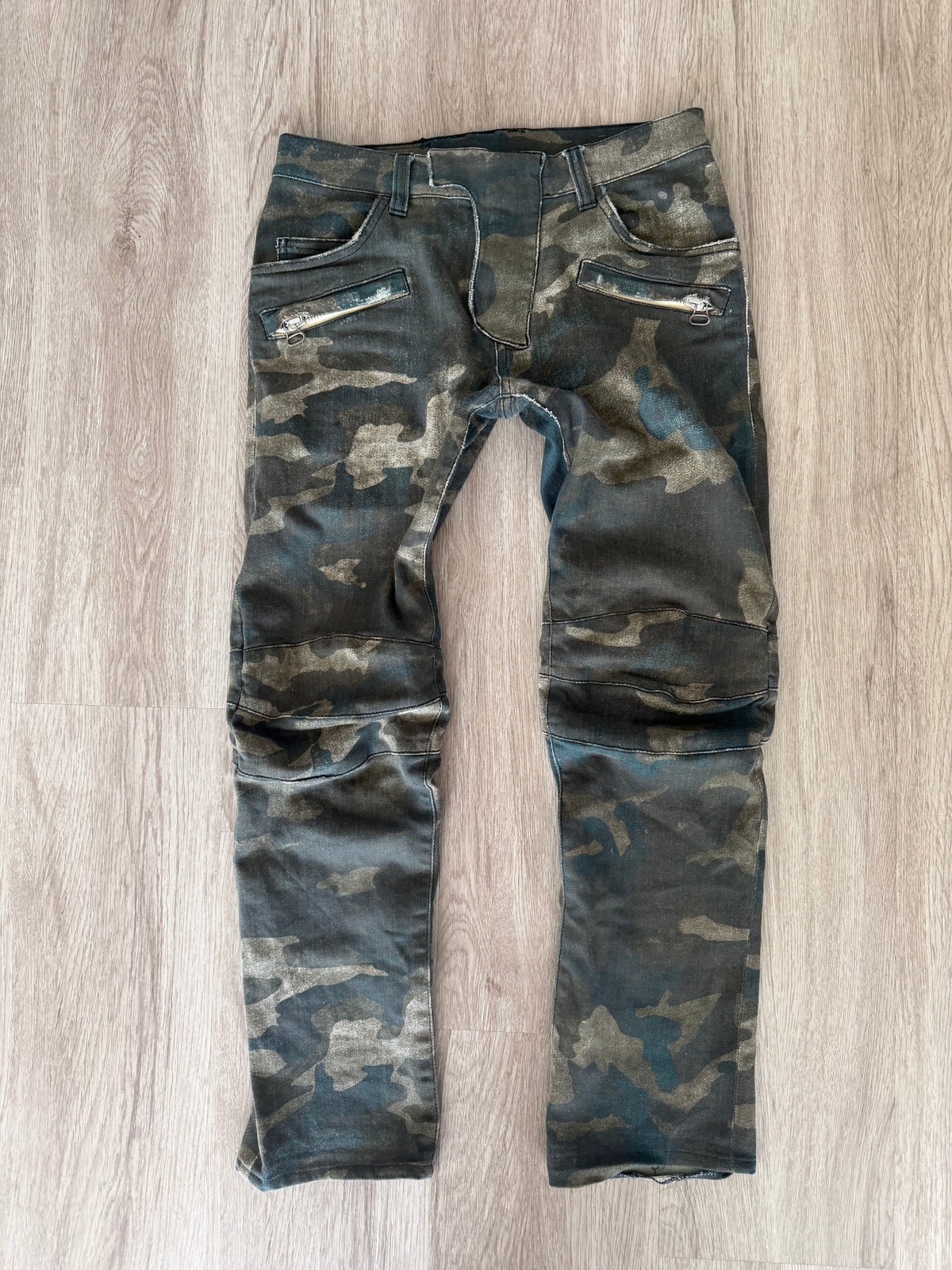 Balmain Homme SS10 Camo Biker Jeans