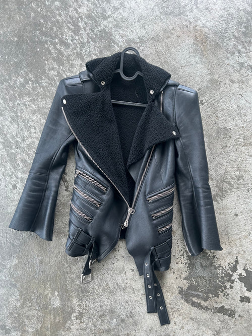 Balmain AW09 Pointed Shoulder Leather Jacket