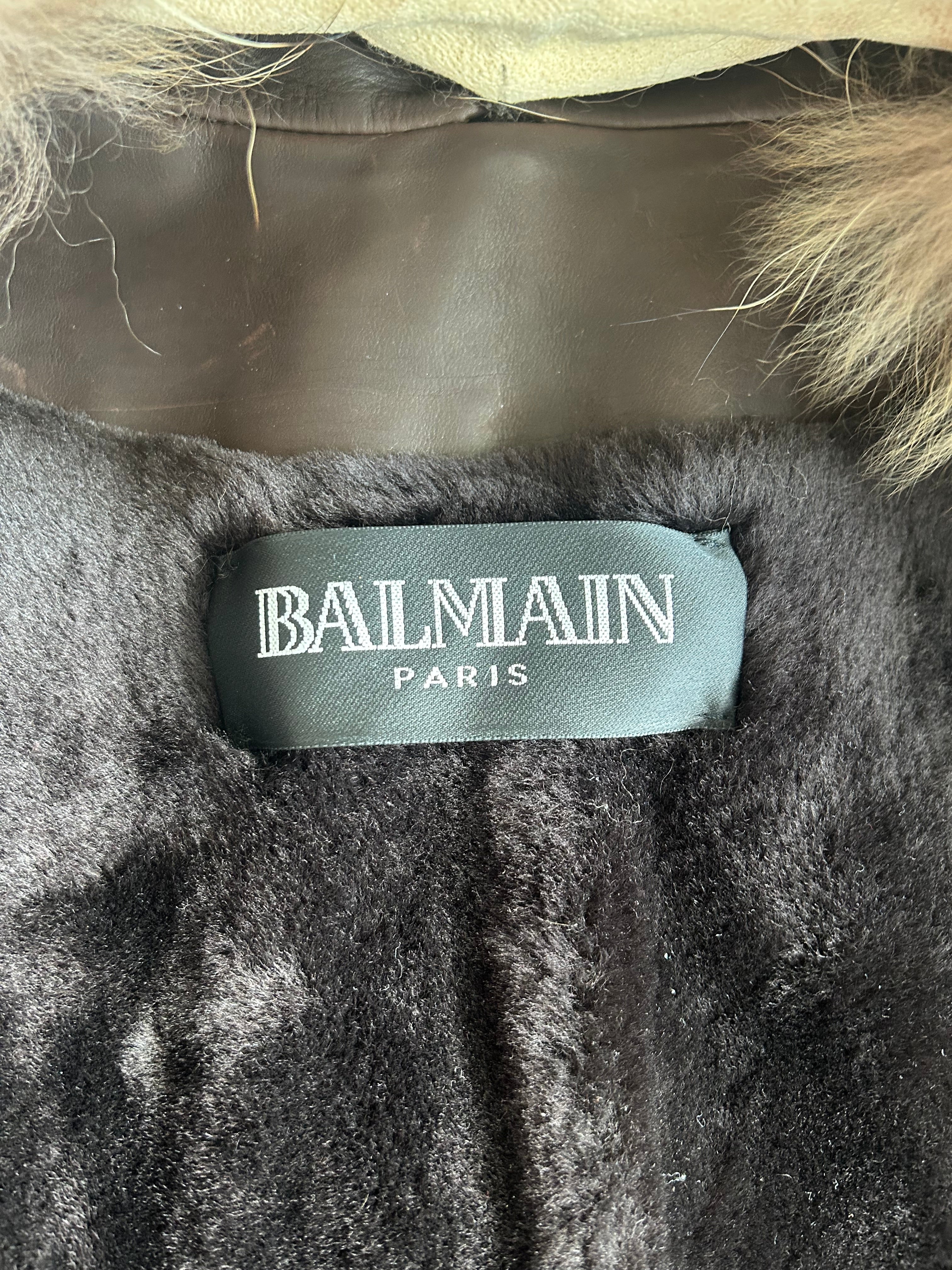 Balmain AW11 Brown Leather Fur Jacket