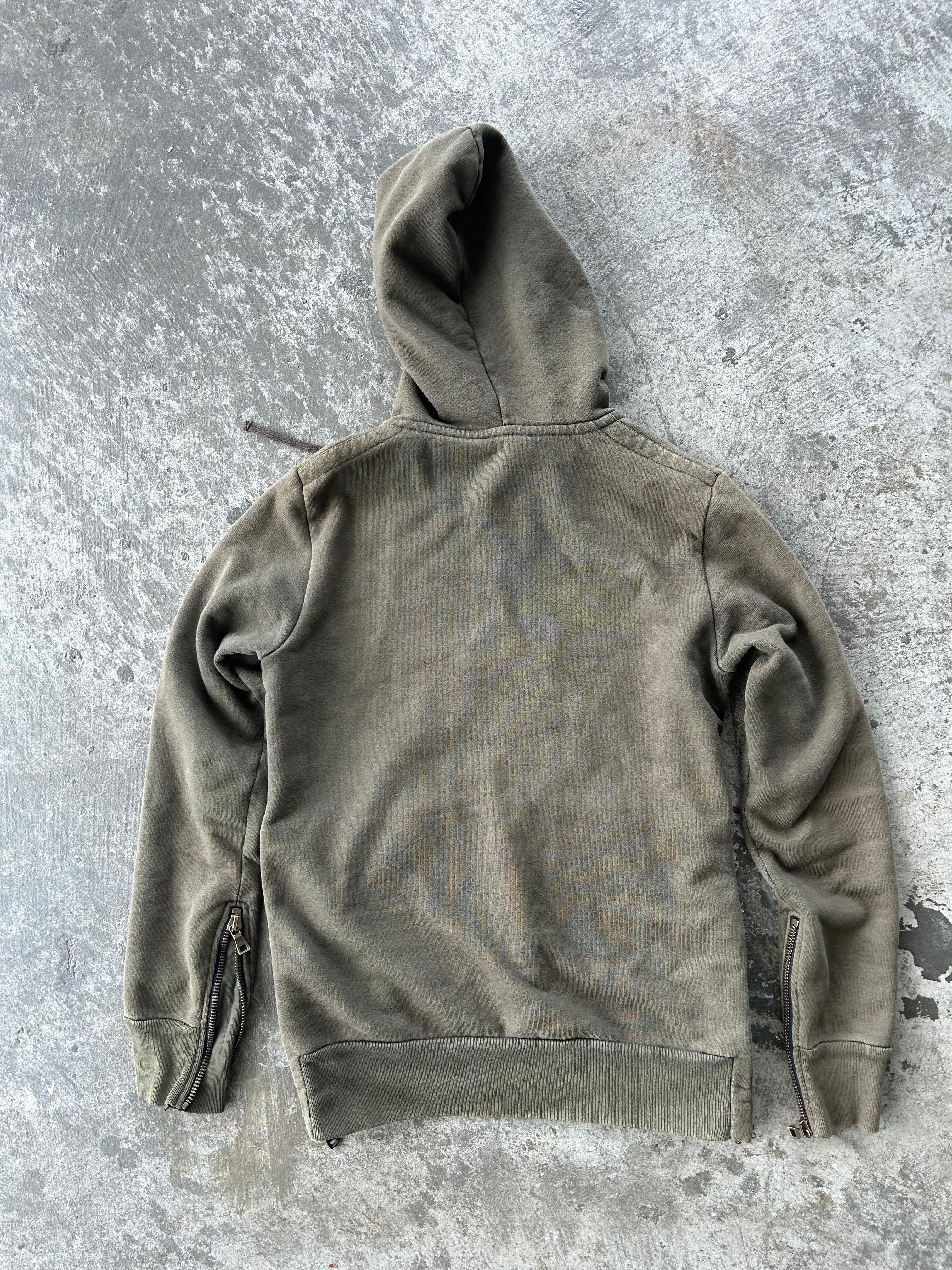 Balmain Homme AW12 Army Green Zip Up Hoodie