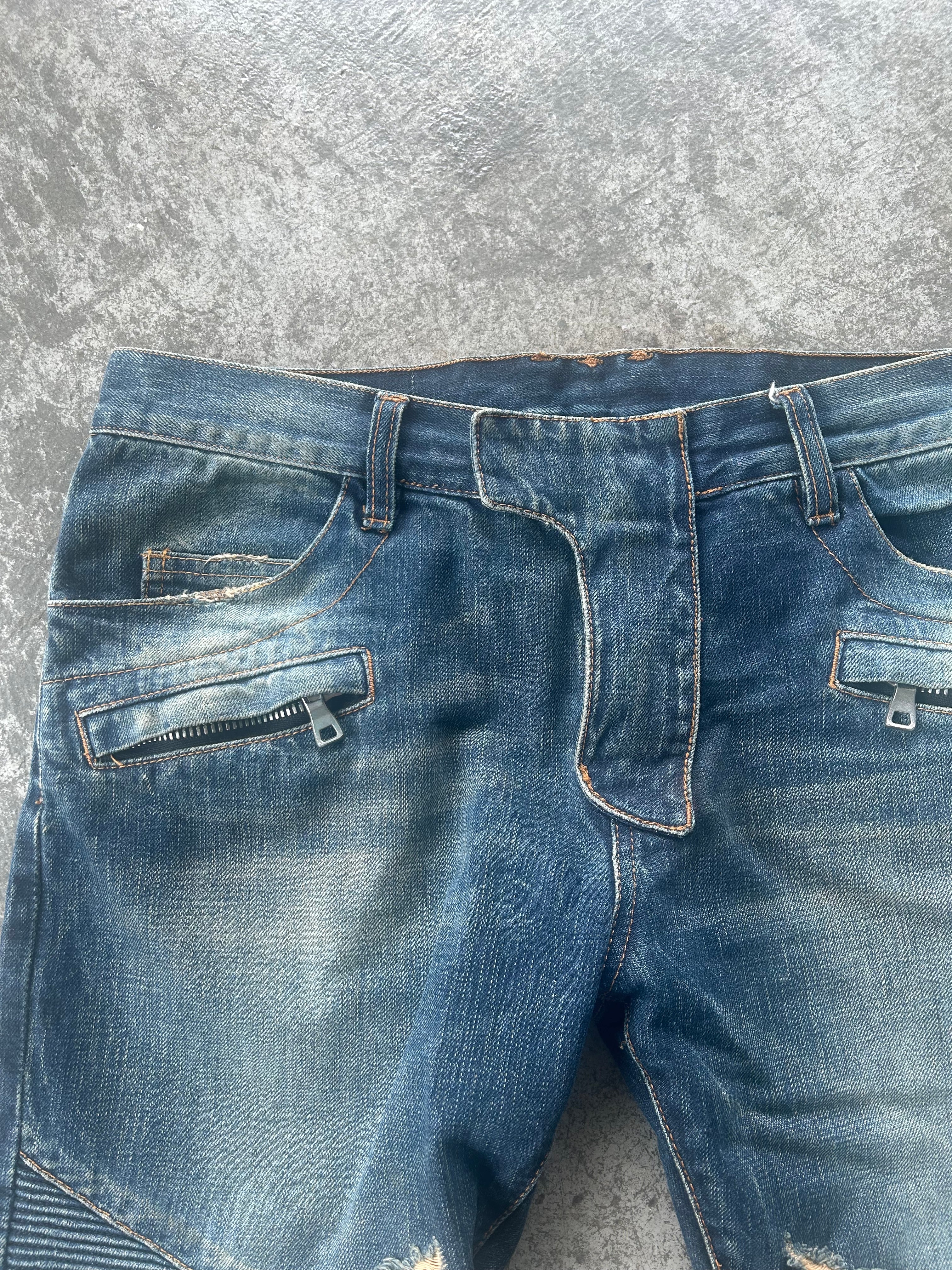 Balmain Homme AW11 Indigo Biker Jeans