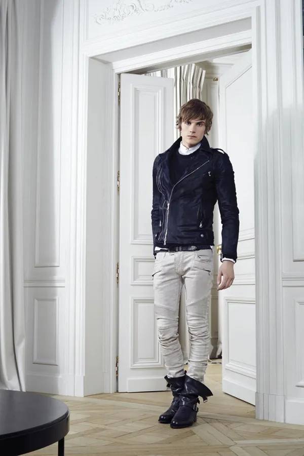Balmain Homme AW12 Beige Biker Jeans