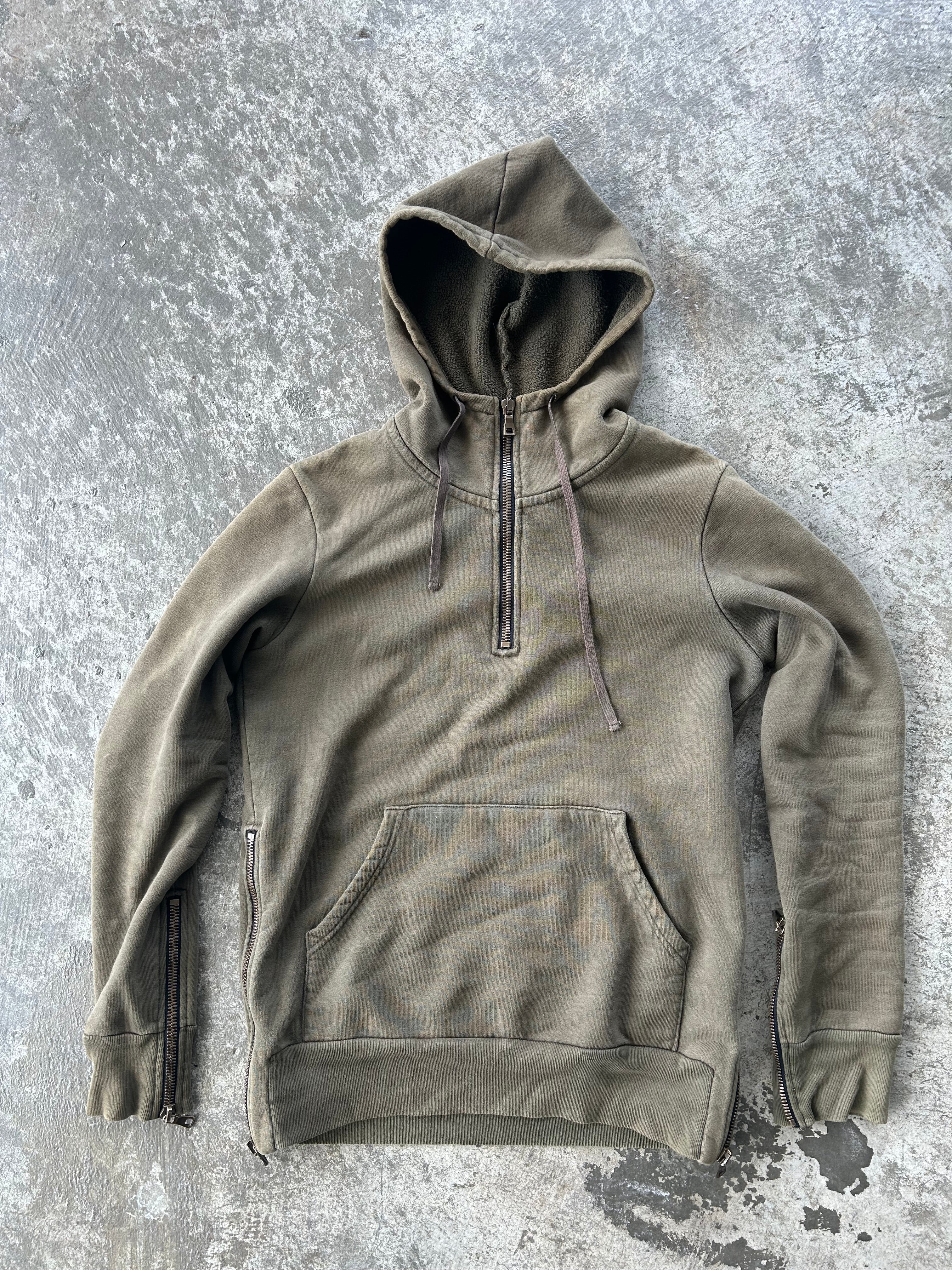Balmain Homme AW12 Army Green Zip Up Hoodie