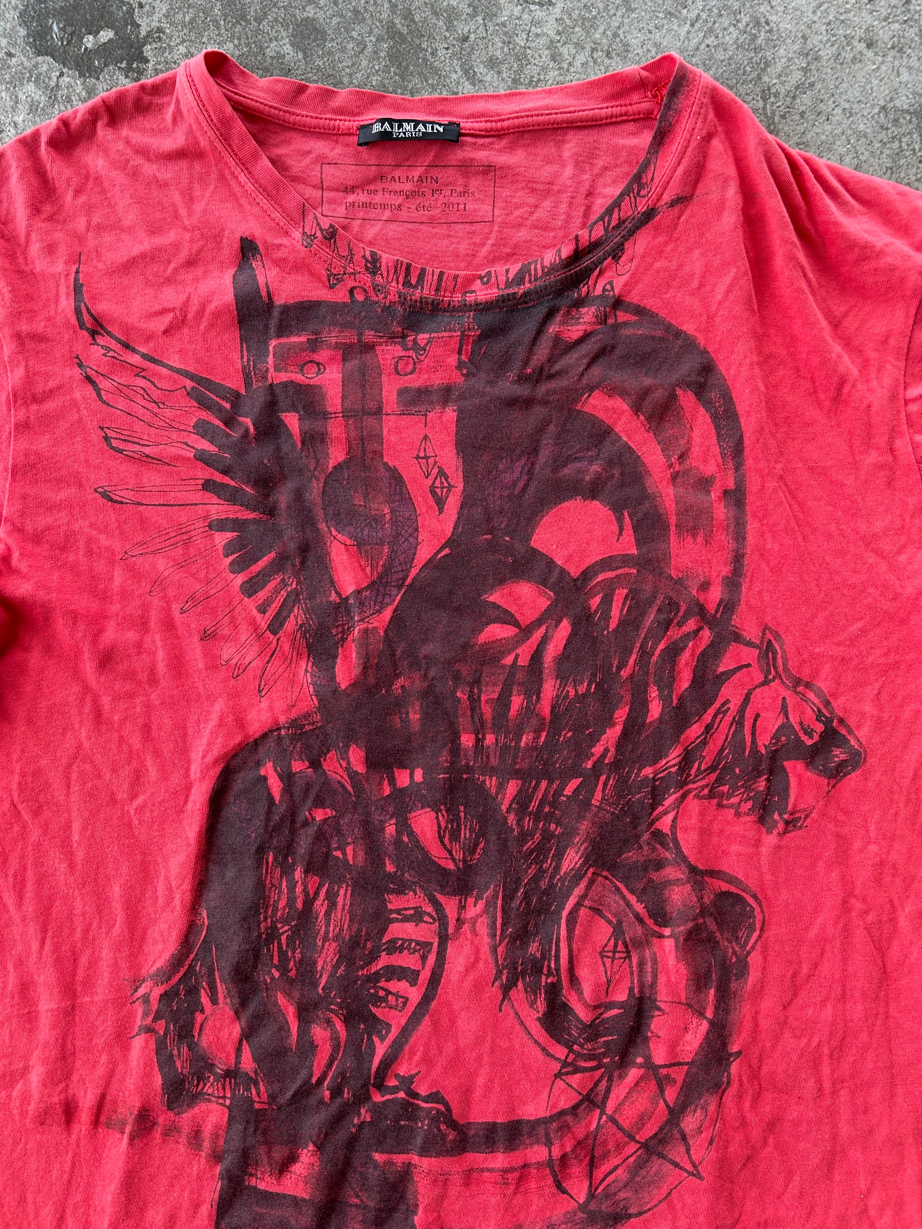 Balmain Homme Graffiti Tiger T Shirt