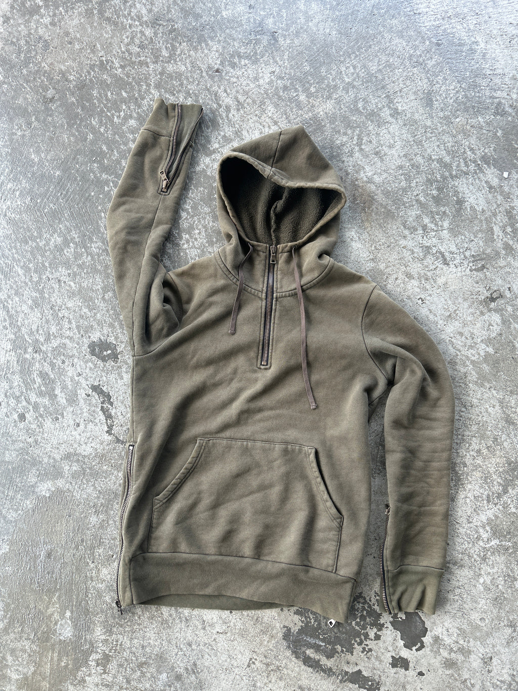 Balmain Homme AW12 Army Green Zip Up Hoodie