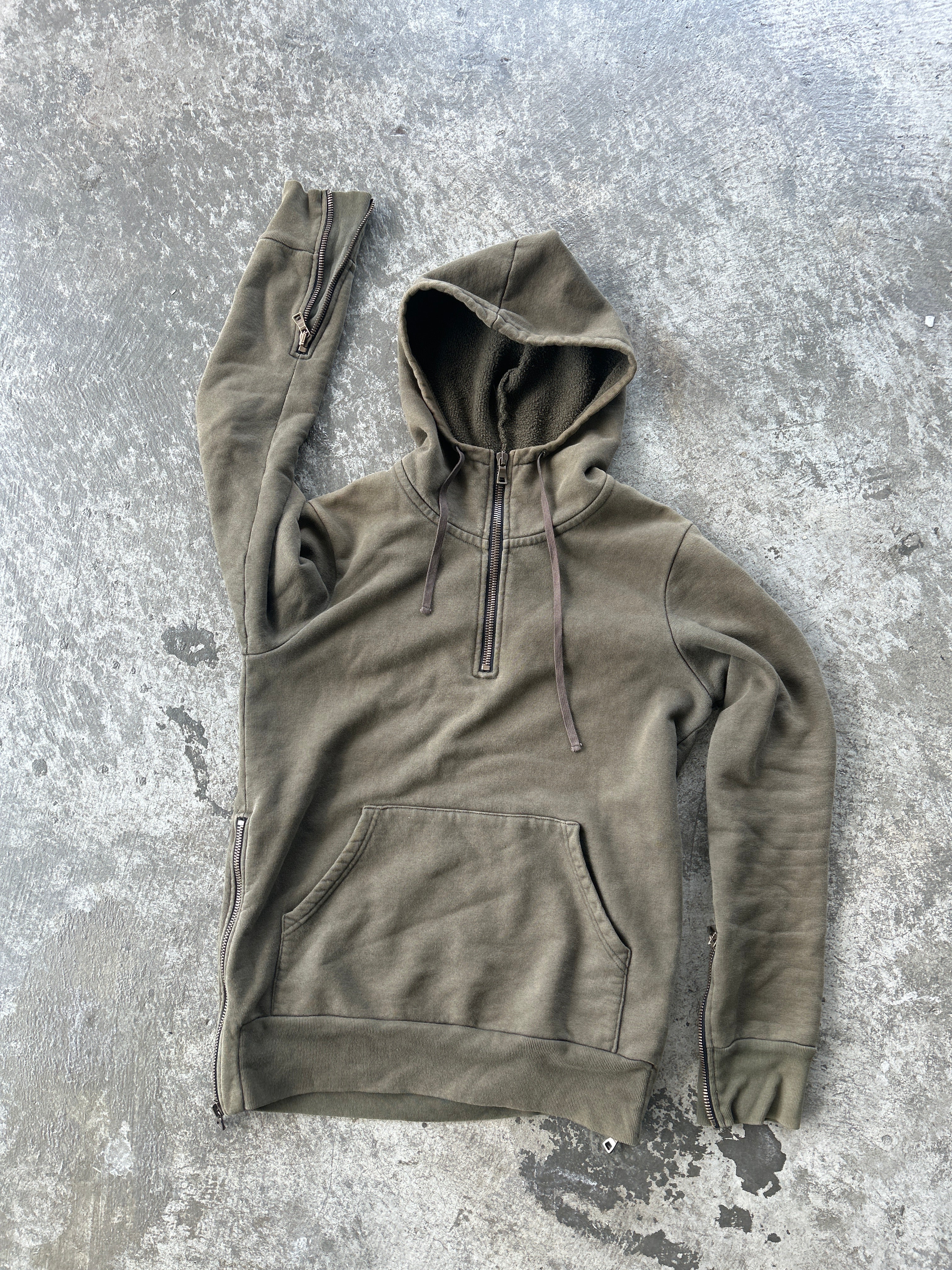 Balmain Homme AW12 Army Green Zip Up Hoodie