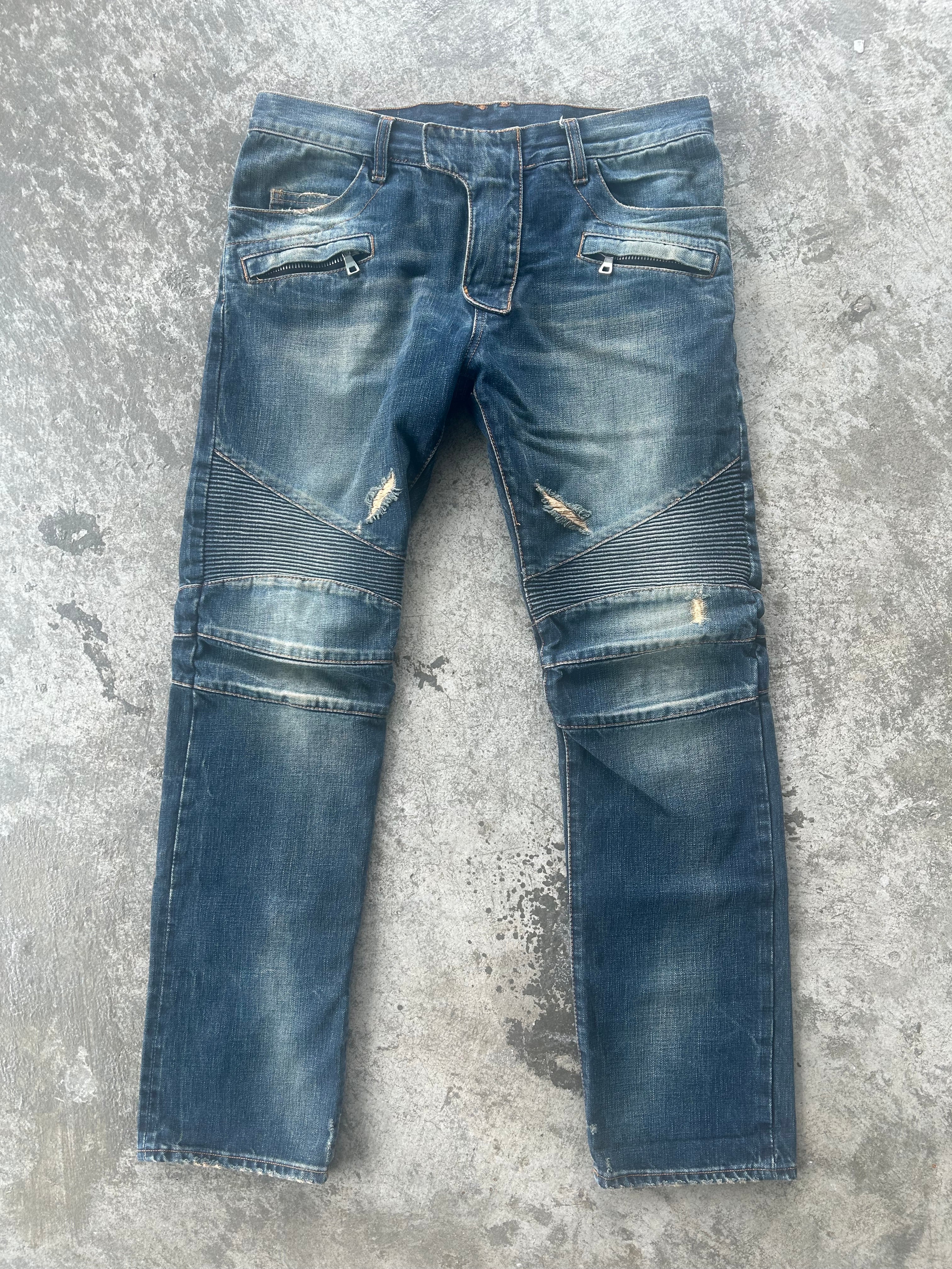 Balmain Homme AW11 Indigo Biker Jeans