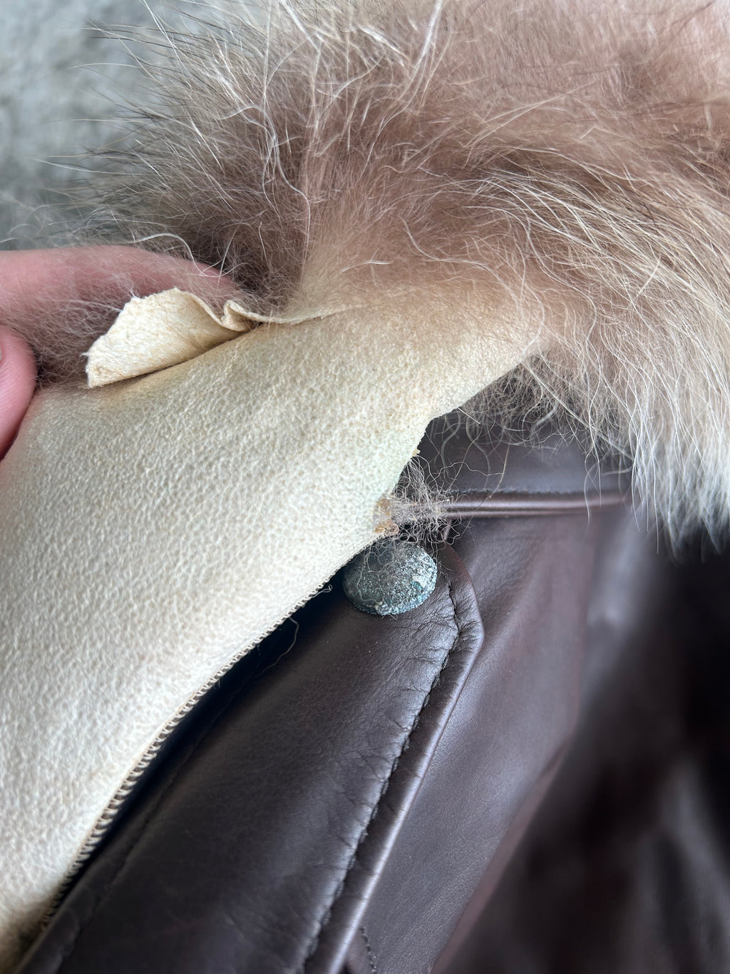 Balmain AW11 Brown Leather Fur Jacket