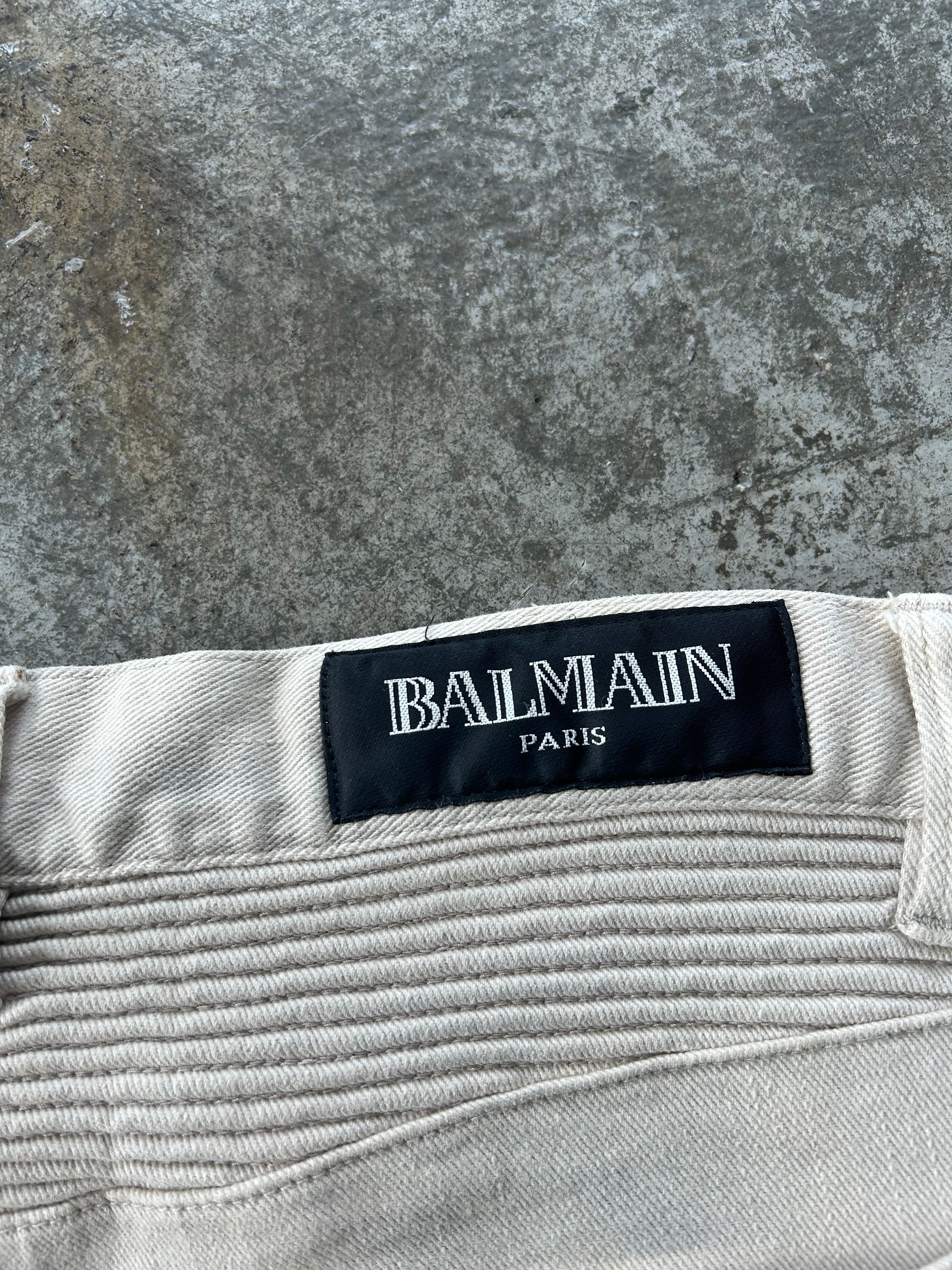 Balmain Homme AW12 Beige Biker Jeans
