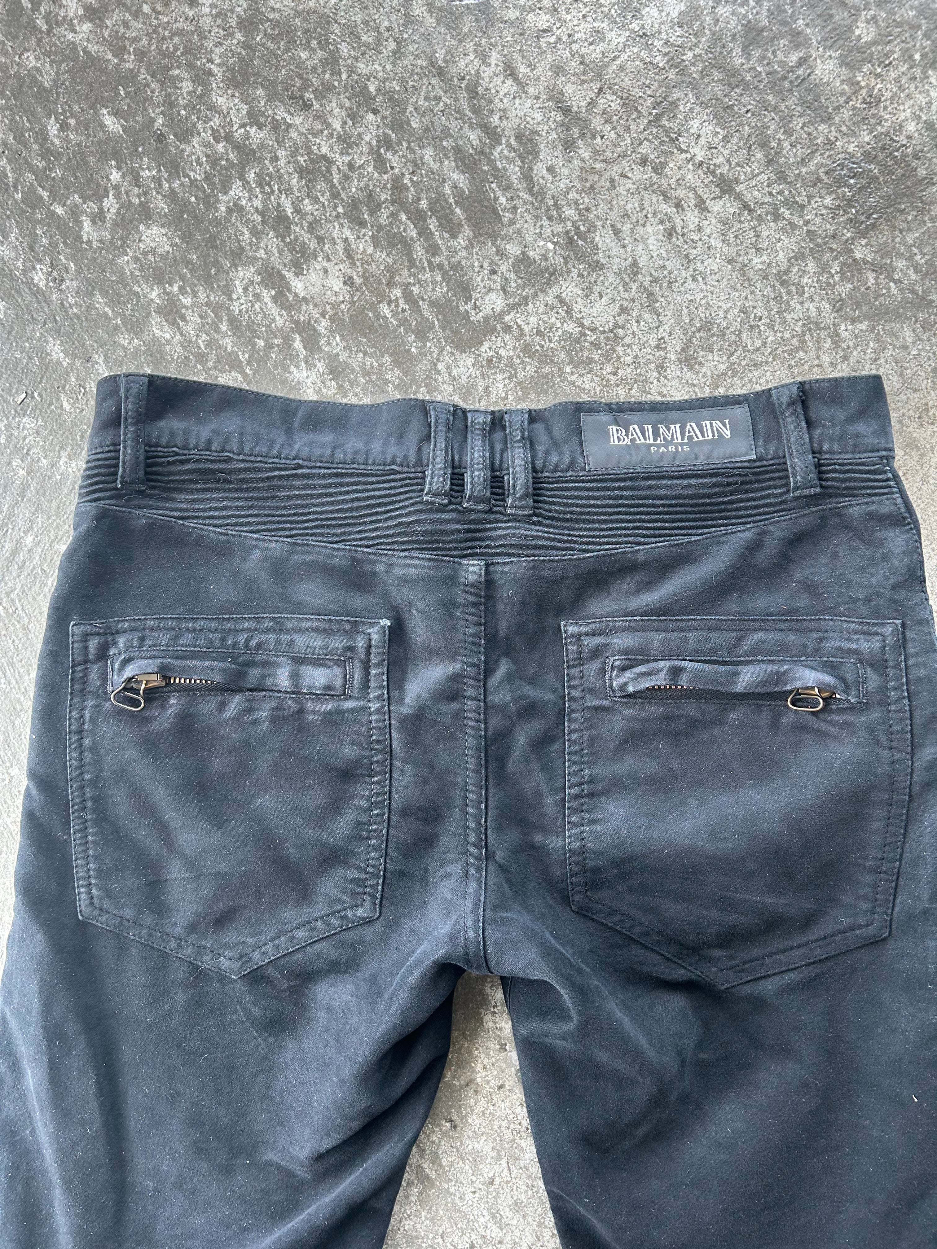 Balmain Homme AW09 Black Biker Jeans