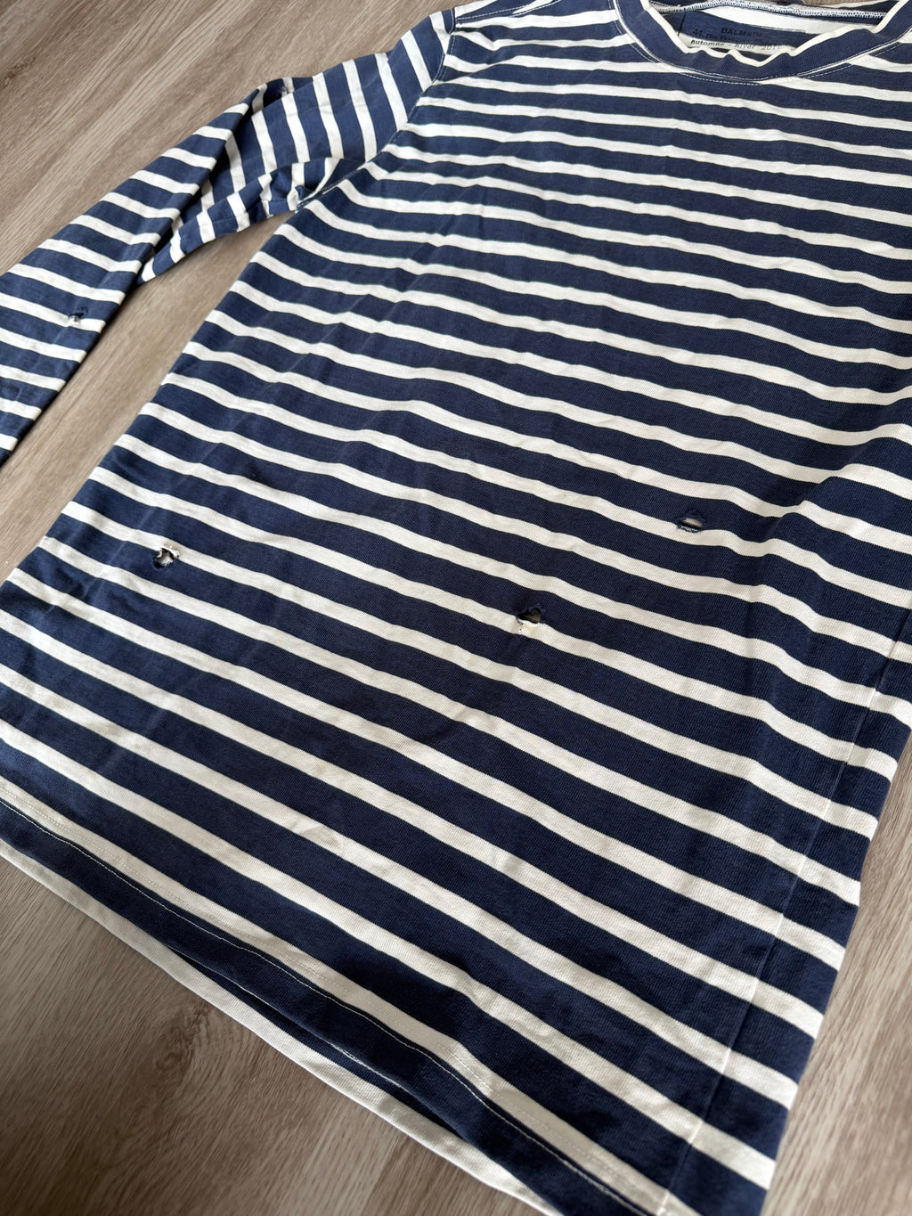 Balmain Homme AW11 Navy Striped Long Sleeve Shirt