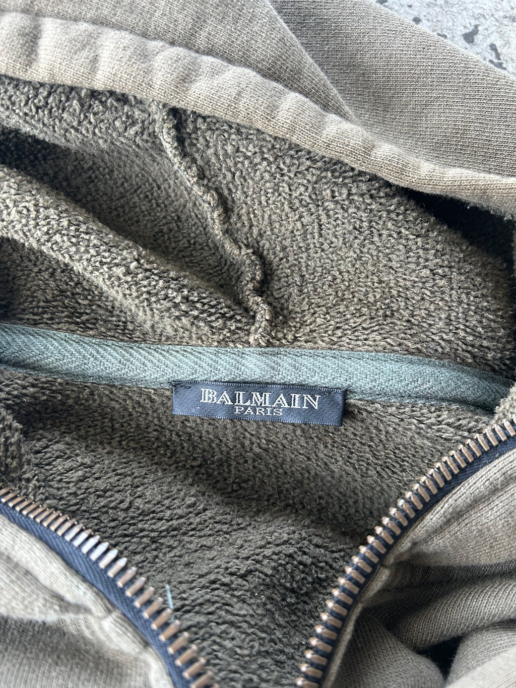 Balmain Homme AW12 Army Green Zip Up Hoodie