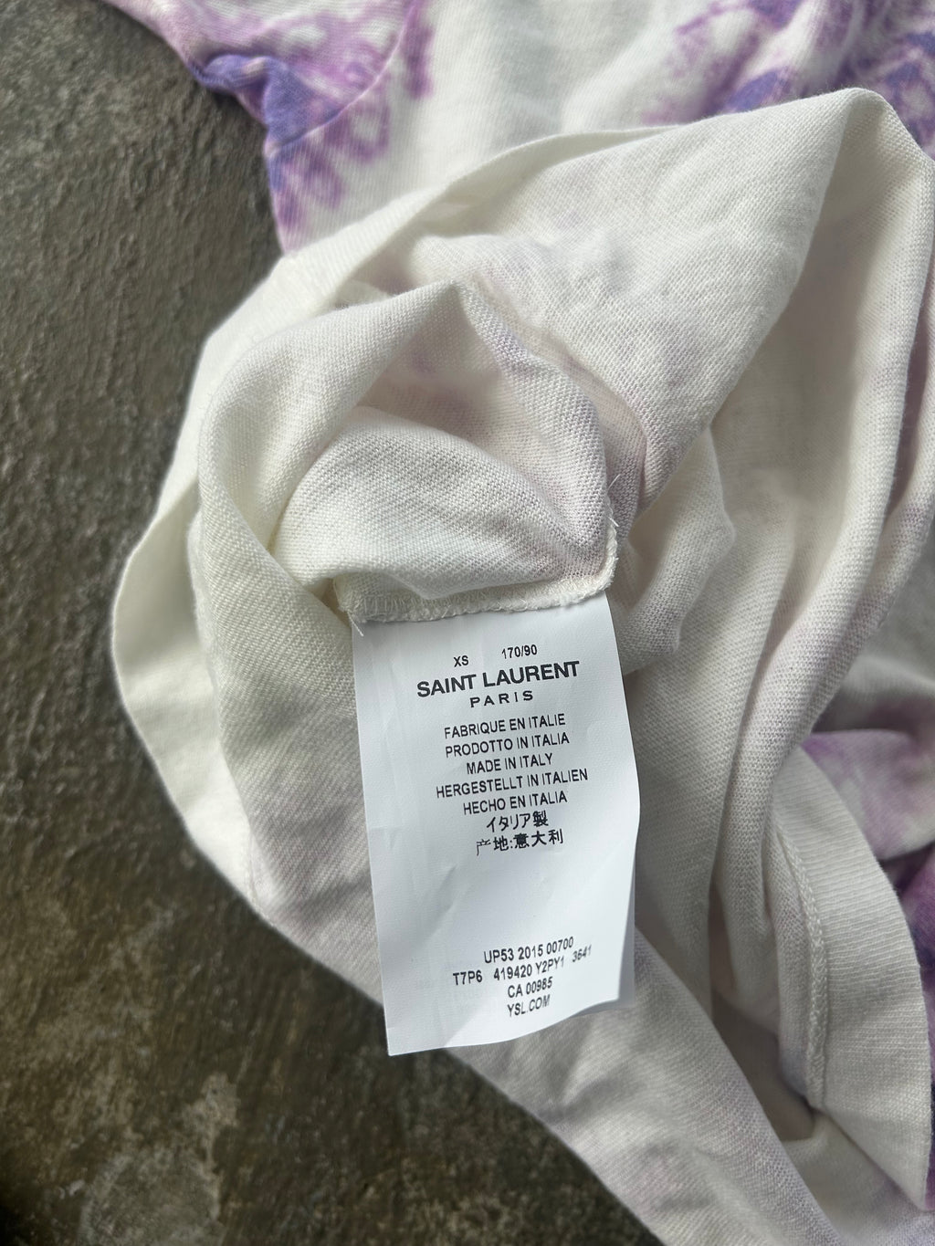 Saint Laurent Paris SS16 Tie Dye T Shirt