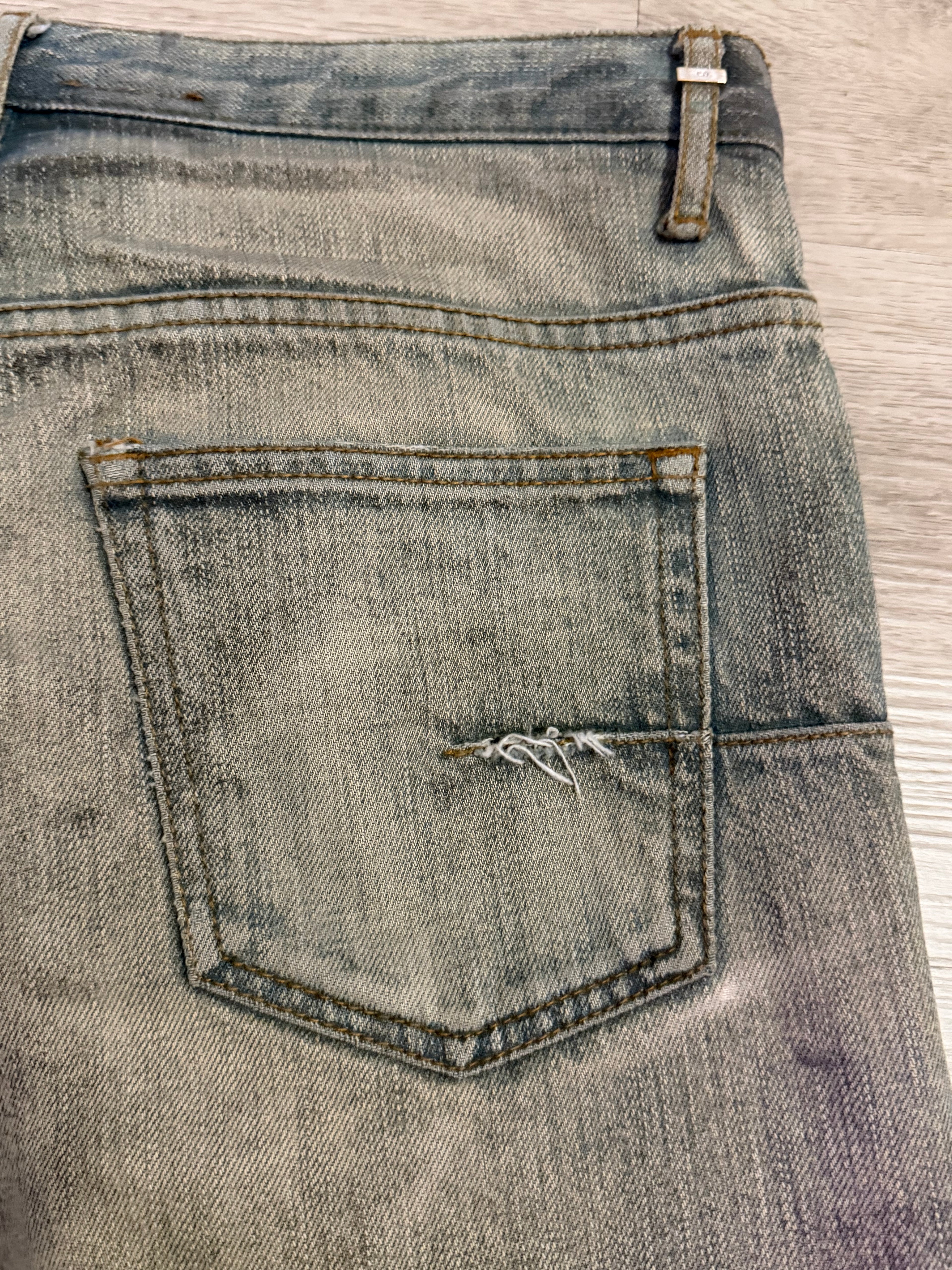 Dior Homme SS04 Dirty Bleu Clair Jeans